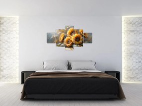 Obraz - Malowanie słoneczników (125x70 cm)
