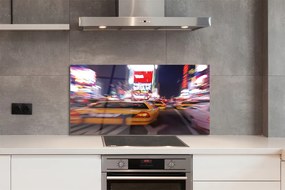 Szklany Panel Samochód w Blasku Miejskich Świateł