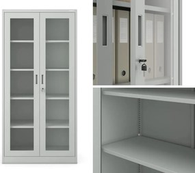 Przeszklona szafa medyczna Amelia 90x40x185 cm szara