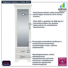 Regał z lustrem i 2 szufladami fineline crema Z3-P01