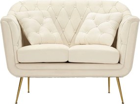 Kremowa aksamitna sofa 130 cm Budapest – Mauro Ferretti