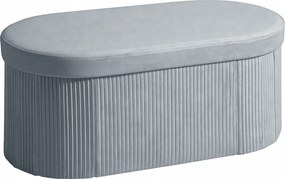 HOMCOM Ławka z miejscem do przechowywania, składana, tapicerowana, z aksamitnym wykończeniem do salonu 76 x 38 x 35 cm, ciemnoszara | Aosom PL