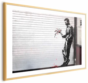 Plakat Zakochany 60x40 cm z ramą złotą z marginesem ARTGEIST B