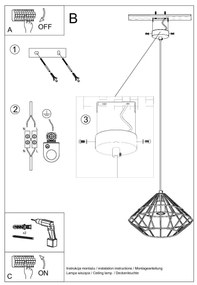 Lampa wisząca UMBERTO czarna SOLLUX  LIGHTING