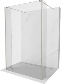 Mexen Kioto ścianka prysznicowa wolnostojąca 130 x 30 x 30 cm, transparent, nikiel szczotkowany - 800-130-030-222-97-00-030