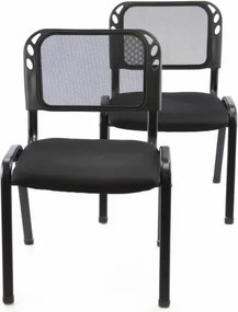 Zestaw wieżowych krzesła konferencyjne 2 sztuk - czarny
