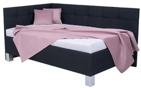 Łóżko tapicerowane z pojemnikiem MARIA PETITE 120x200 cm, bez materaca, antracyt