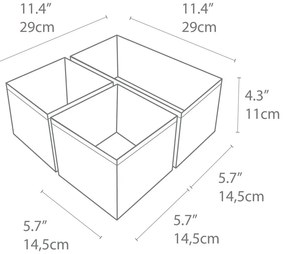Zestaw 3 beżowych organizerów Bigso Box of Sweden Drawer