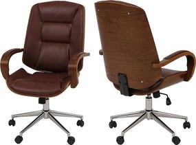 Krzesło biurowe MCW-O83,  czerwono-brązowy