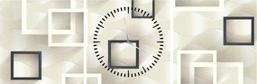 Geometryczny abstrakcyjny obraz (z zegarem) (90x30 cm)