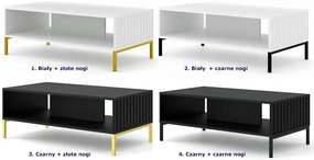 Ława kawowa lamelowa czarny mat + złote nóżki - Dixter 6X
