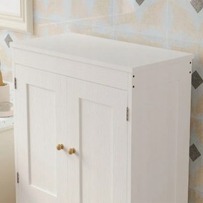 Regał łazienkowy / szafka wolnostojąca – biała – 120 cm – 2 szuflady + drzwiczki – styl loft