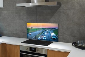 Panel szklany do Kuchni Autostrada pod Błękitnym Niebem