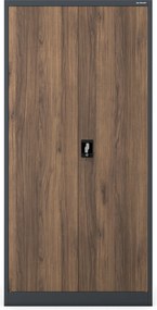 Szafa metalowa wielofunkcyjna antracytowa / orzech: Eco Design DAWID, 900 x 1850 x 450 mm