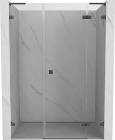 Mexen Lunar L drzwi prysznicowe uchylne prawe 125 cm, transparent, gun gray szczotkowany - 834SL-125-050-66-00-P