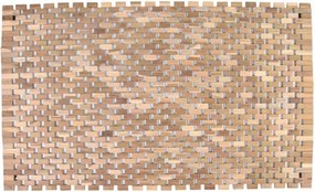 Mata antypoślizgowa, drewno tekowe, naturalna, 80,5 x 48 cm