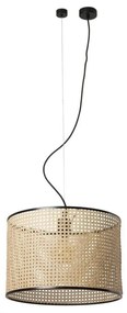 FARO 64314-49 - Żyrandol na lince MAMBO 1xE27/15W/230V d. 45 cm rattan/czarny