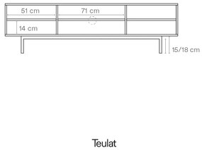 Szara szafka pod TV 180x52 cm Sierra – Teulat