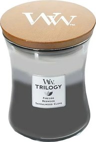 Świeca zapachowa klepsydra, Warm Woods, szary 275 gr