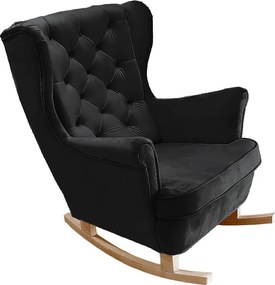 Fotel Relax z Tapicerowanym Siedzeniem i Podłokietnikami, Fotel TV 102x81x95cm Czarny_29861