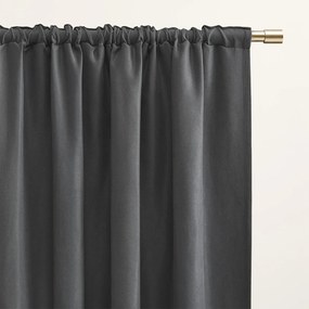 Zasłona zaciemniająca na taśmie gotowa 135x250 cm ciemnoszara