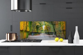 Szkło do Kuchni na Ścianę Jesienny Ogród W Parku