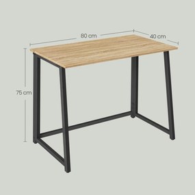 Zestaw do biura – składany stół ZARIMO 80×40 cm dąb sonoma + krzesło biurowe AVOLA VELVET różowe