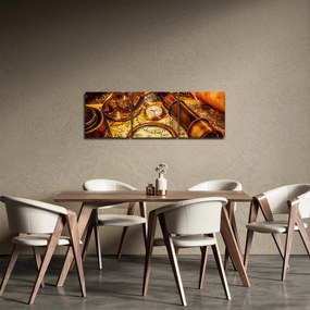 Obraz - Historyczne narzędzia marynarzy (z zegarem) (90x30 cm)