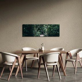 Obraz - Ścieżka przez las (z zegarem) (90x30 cm)