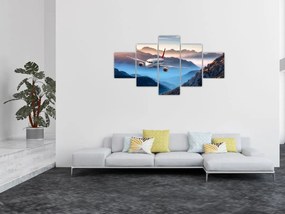 Obraz - Samolot nad szczytami gór (125x70 cm)