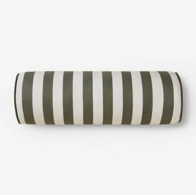 Poduszka Wałek 15x50 Cm Do Ogrodu Z Tkaniny Somalia Gardenia White - Intensywna Oliwkowa Zieleń - Sklum