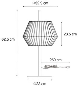 Zewnetrzna Zewnętrzna lampa stołowa czarna z białym kloszem IP44 - Robbert Nowoczesny Oswietlenie zewnetrzne