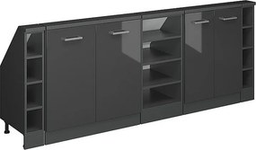 Szafka kuchenna na dach skośny antracyt wysoki połysk 210x46x81.6 r-line