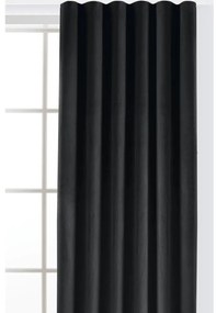 Czarna aksamitna zasłona częściowo zaciemniająca (dimout) 265x250 cm Velto – Filumi