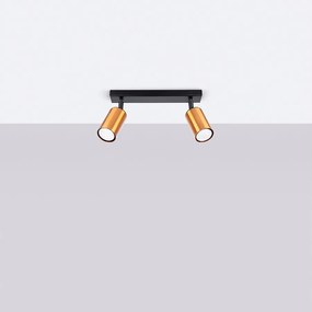 Plafony nowoczesny Glois, stal - 2 źródło światła 4000K - L.30 x H.18.5 cm - czarny/miedź