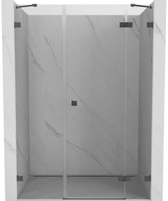 Mexen Lunar drzwi prysznicowe uchylne prawe 130 cm, transparent, gun gray szczotkowany - 834S-130-050-66-00-P
