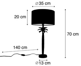 Lampa stołowa Art Deco brąz z aksamitnym czerwonym kloszem 35 cm - Areka ArtDeco Oswietlenie wewnetrzne