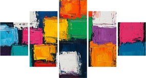 Obraz - Obraz z kolorowymi kwadratami (125x70 cm)