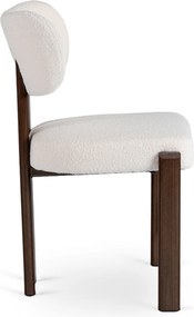 Zestaw Stół Rozkładany Ceramiczny REX 2 180-240 cm Biały Marmur/Orzech i 4 Krzesła Tapicerowane GRENADA Kremowe Nowoczesne