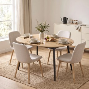 HOMCOM Stół rozkładany 120-160 x 80 cm stół jadalny dla 4-6 osób w stylu wiejskim do kuchni, jadalni, dąb | Aosom PL