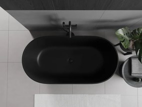 Mexen Rimini wanna wolnostojąca z konglomeratu 150 x 75 cm, czarna mat - 57241507570