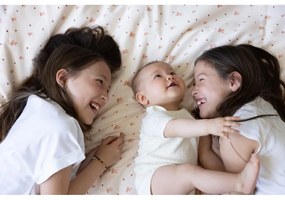 Jasnożółto-różowa pościel dziecięca jednoosobowa z bawełny organicznej 140x200 cm Bows – Cam Cam Copenhagen