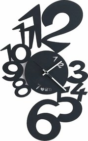 Zegar ścienny Lupin Ø50 cm, stalowy, nowoczesny minimalistyczny design, czarny, made in Italy