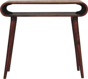 Konsola Amaya w stylu skandynawskim Artisan Furniture, 1 otwarta półka, ciemnobrązowa