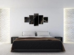 Obraz - Czarno - złoty marmur (125x70 cm)