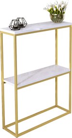 Minimalistyczna konsola złoty + biały połysk R4-N59