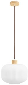 Biała lampa wisząca ze szklanym kloszem ø 30 cm Argalo – House Nordic