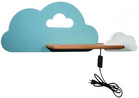 Niebiesko-biały kinkiet dziecięcy z półką i wtyczką - K002 P6-L24