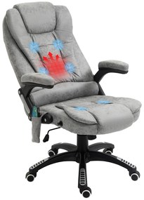 HOMCOM Ergonomiczny fotel biurowy z masażem i ogrzewaniem regulowany maksymalne obciążenie 120 kg szary | Aosom PL