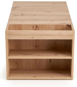 Prostokątna ława z dodatkowymi półkami dąb artisan 100/55/42 MURCIA